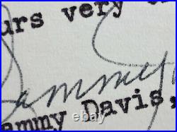 1958 Personal Letter Signed Sammy Davis Jr Letterhead AUTHENTIC autograph