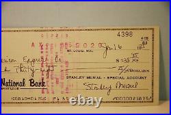 1975 Stan Musial Personal Check Signed by The Man Himself AMEX