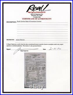 1989 JAMES BROWN Godfather of Soul Signed Prison Inmate Form Autograph PSA/DNA
