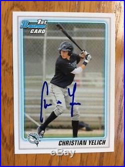 2010 Bowman Draft Christian Yelich Auto In Person Hand Signed Rookie RC