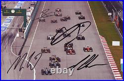 4 2014 F1 autograph, In-Person signed 8X12 inches F1 Start photo Jules Bianchi