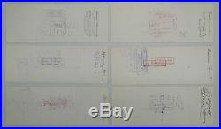 6 Count Lot of George Burns Hand Signed Personal Checks Grace Allen Yellow
