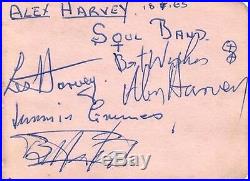 ALEX HARVEY SOUL BAND (with LES HARVEY 1965) SIGNED AUTOGRAPHS