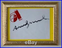 ANDY WARHOL autograph on STUDIO54 letter envelope Unique! RARE! Doble frame