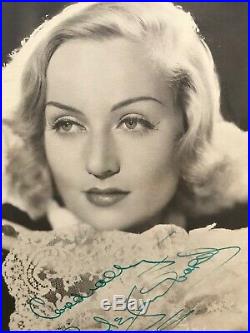 AUTHENTIC Carole LOMBARD Signed in person AUTOGRAPH ON B&W PHOTO 17.5cm X 12.5