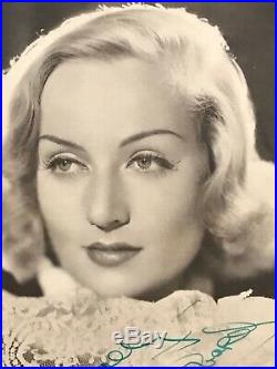 AUTHENTIC Carole LOMBARD Signed in person AUTOGRAPH ON B&W PHOTO 17.5cm X 12.5