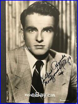 AUTHENTIC Montgomery CLIFT signed in person AUTOGRAPH ON B&W PHOTO 13cm X 8.5