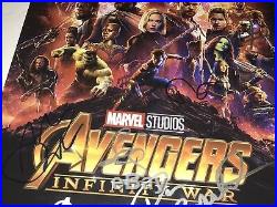 AVENGERS INFINITY WAR Cast X6 Signed 12x18 Photo IN PERSON Autographs JSA COA