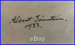 Albert Einstein Original Hand Signed Vintage Autograph with Personal Provenance