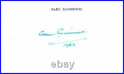 Alec Guinness Star Wars Obi-Wan Kenobi Signed Personal White Card Dated 1982
