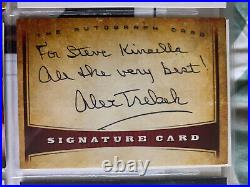 Alex Trebek personalized autographed signature card