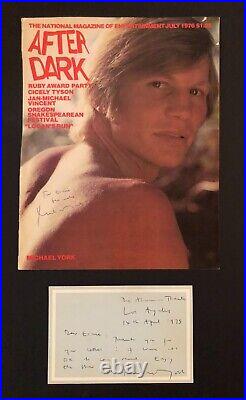 Angela Lansbury and Michael York Autographs and Personalized Autographed Notes