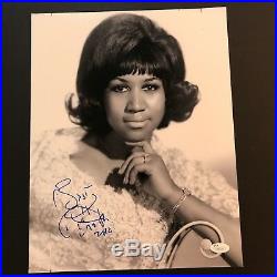 Aretha Franklin Signed Photo 11x14 Black And White Queen of Soul JSA Autograph