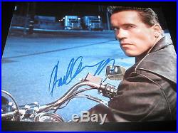 Arnold Schwarzenegger Signed 8x10 Photo Terminator Motorcycle Shot In Person X2