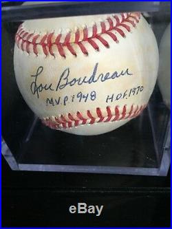 Autographed Baseball Signed In Person By Lou Boudreau