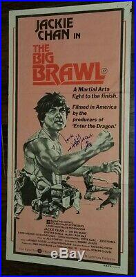 BIG BRAWL signed insert poster JACKIE CHAN in person AUTOGRAPH raymond chow