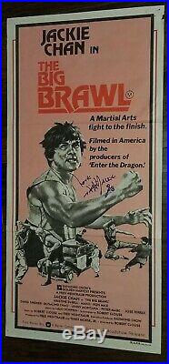 BIG BRAWL signed insert poster JACKIE CHAN in person AUTOGRAPH raymond chow