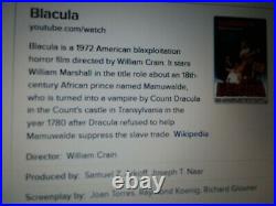 BLACULA 1972- William Marshall Autograph & inscription- (8 X 10)