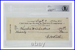 Babe Ruth Signed Slabbed Personal Bank Check Autograph Graded 10 BAS