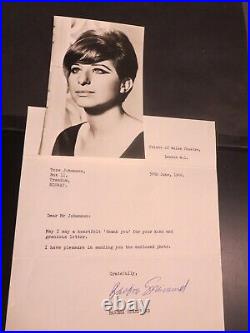 Barbara Streisand 1966 Autograph on photo. And signed personal letter