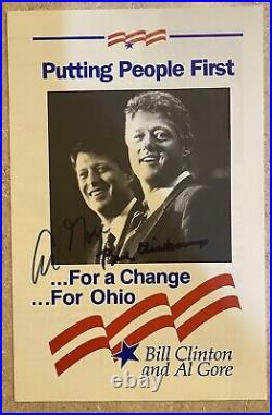 Bill Clinton Al Gore Signed Ohio Campaign Leaflet Obtained In Person