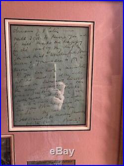 Billie Burke Signed Personal Letter Framed Wizard Of Oz Disney COA 21x21