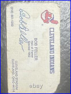 Bob Feller autographed Cleveland Indians Personal business card RARE Withhm #