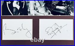Brian May & Roger Taylor HAND SIGNED White Cards QUEEN Photograph IN PERSON COA