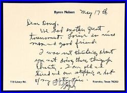 Byron Nelson Signed Autographed Personal Letter to Doug Sanders PSA