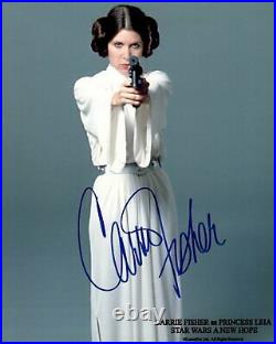 CARRIE FISHER signed Autogramm 20x25cm STAR WARS In Person autograph COA LEIA