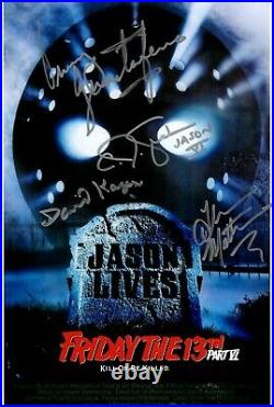 CAST signed Autogramm 20x30cm FRIDAY THE 13 PART 6 in Person autograph VOORHEES