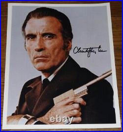 CHRISTOPHER LEE AUTHENTIC SIGNED JAMES BOND 10x8 PHOTO IN PERSON UACC DEALER