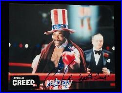 Carl Weathers signed Apollo Creed 8x10 photo In Person Proof. Stalonne Rocky
