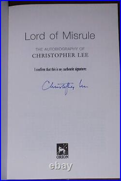 Christopher Lee Signed Lord Of The Misrule Book In Person. Rare