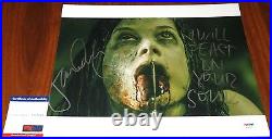 Cool Jane Levy Signed 11x14 Evil Dead withQuote I Will Feast on Your Soul PSA/DNA