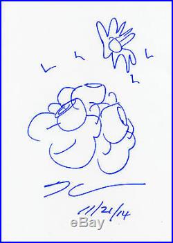DESSIN ORIGINAL ET AUTOGRAPHE De Jeff KOONS (signed sketch in person)