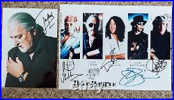 Deep Purple Original in Person Autograph in Photo Signed Picture Lord + Satriani