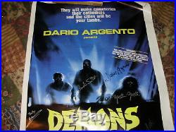 Demons Original One Sheet Hand Signed By Dario Argento And 6 Others In Person
