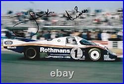 Derek Bell Jacky Ickx Le Mans winner Rothmans Porsche 962 signed photo In person