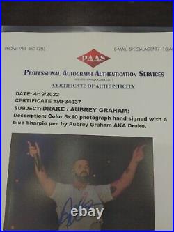Drake /Aubrey Graham Hand Signed Color 8x10 In- Person Full Letter C. O. A. Mint