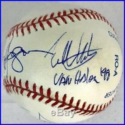 EDDIE VAN HALEN / SAMMY HAGAR + FULL BAND signed baseball VERY RARE/IN-PERSON