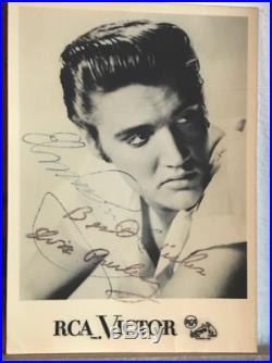ELVIS PRESLEY hand signed RCA card, autograph In-person 1959, 2 COA, EP museum