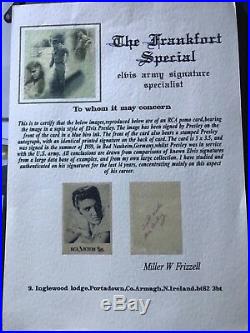 ELVIS PRESLEY hand signed RCA card, autograph In-person 1959, 2 COA, EP museum