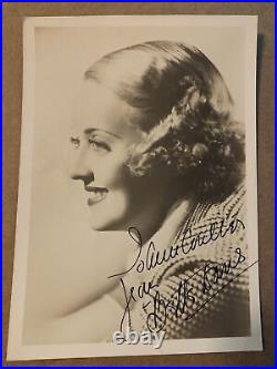 Early Bette Davis Autograph Signed Photograph 1936 Authentic 5 x 7 Personalized