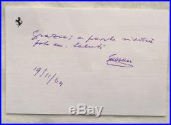 Enzo Ferrari Signed Personal Letter, Ferrari Stationary, postmarked 1964