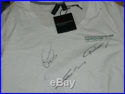 F1 Hand Signed In Person By Hamilton. Rosberg. Niki Lauda. Mercedes T-shirt