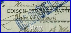 Feb 1921 Thomas Edison Hand Signed Personal Check Promissory Note Auto Psa/dna
