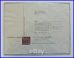 Frank Lloyd Wright Signed Very Important Personal Letter To Harry Guggenheim