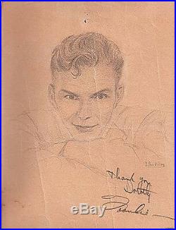 Frank Sinatra Signed Autographed In-person Sketch 1955