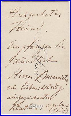 Franz Liszt (composer) autograph letter signed on his personal visiting card
